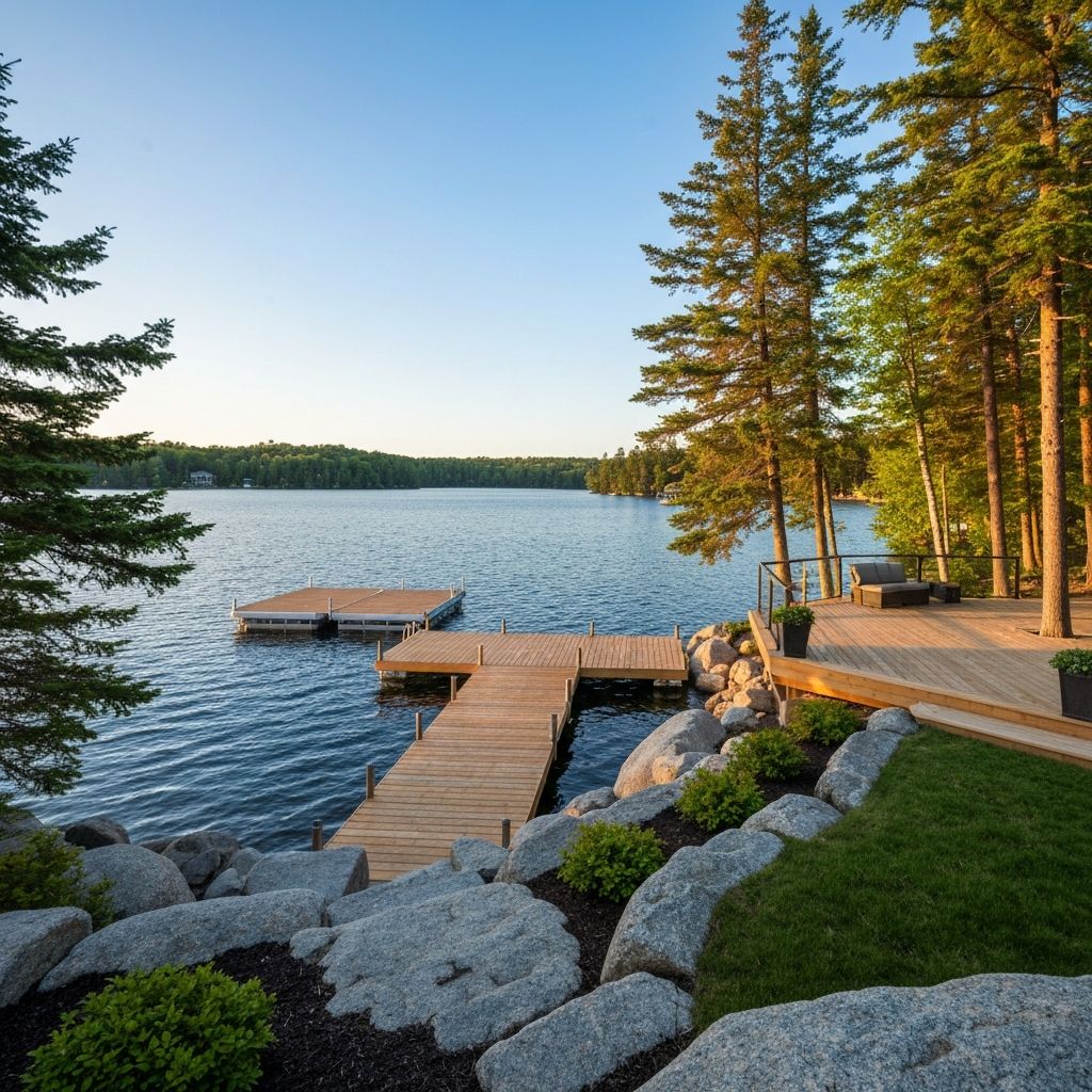 Beautiful Muskoka cottage with dock on a calm lake